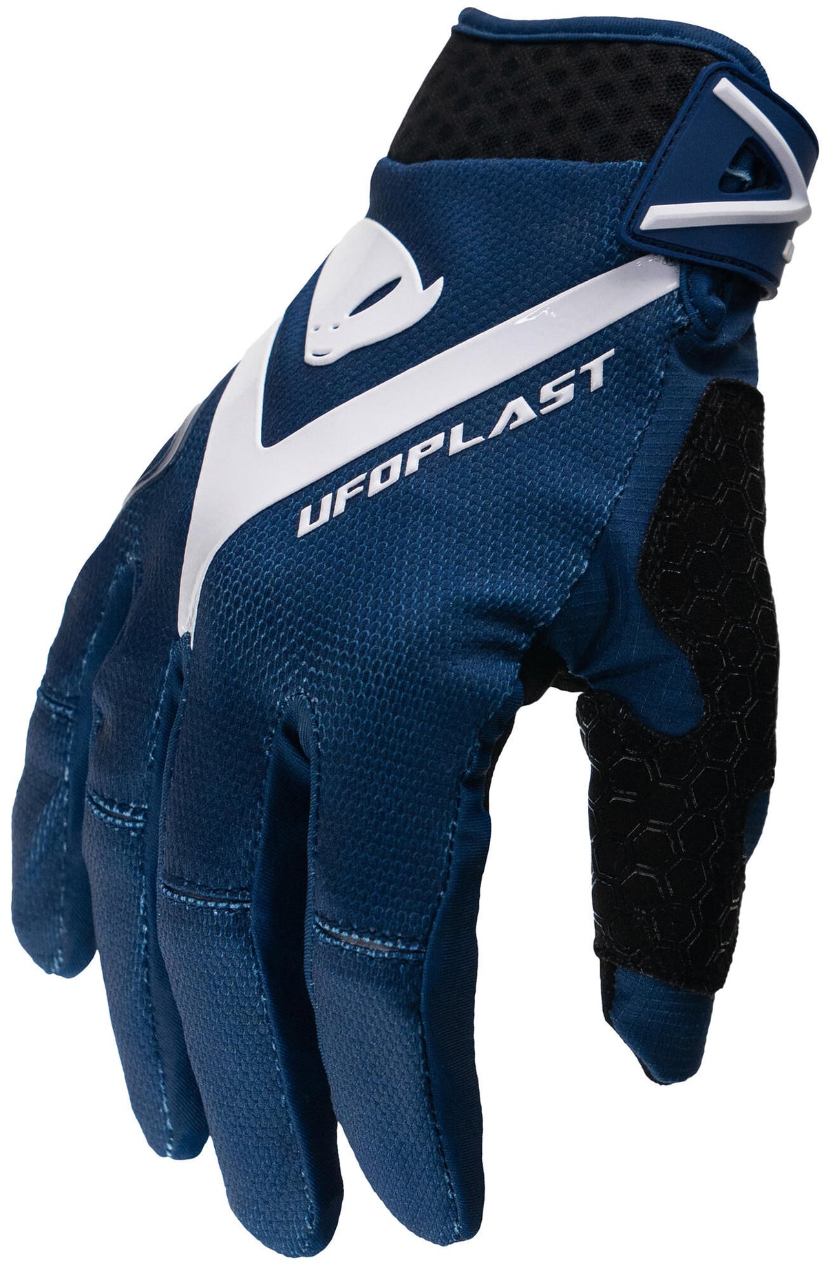 UFO pinkelt Hayes Motocross-Handschuh. Handschuhe UFO Hayes Marineweiß Gr. l