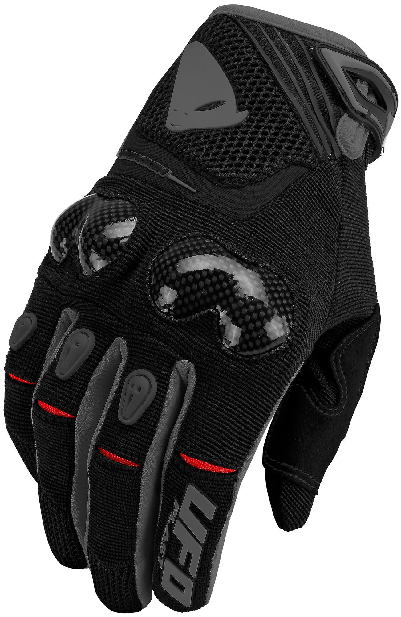 UFO Pee Motocross-Handschuh Reason Handschuhe UFO Reason schwarz grau Gr. m