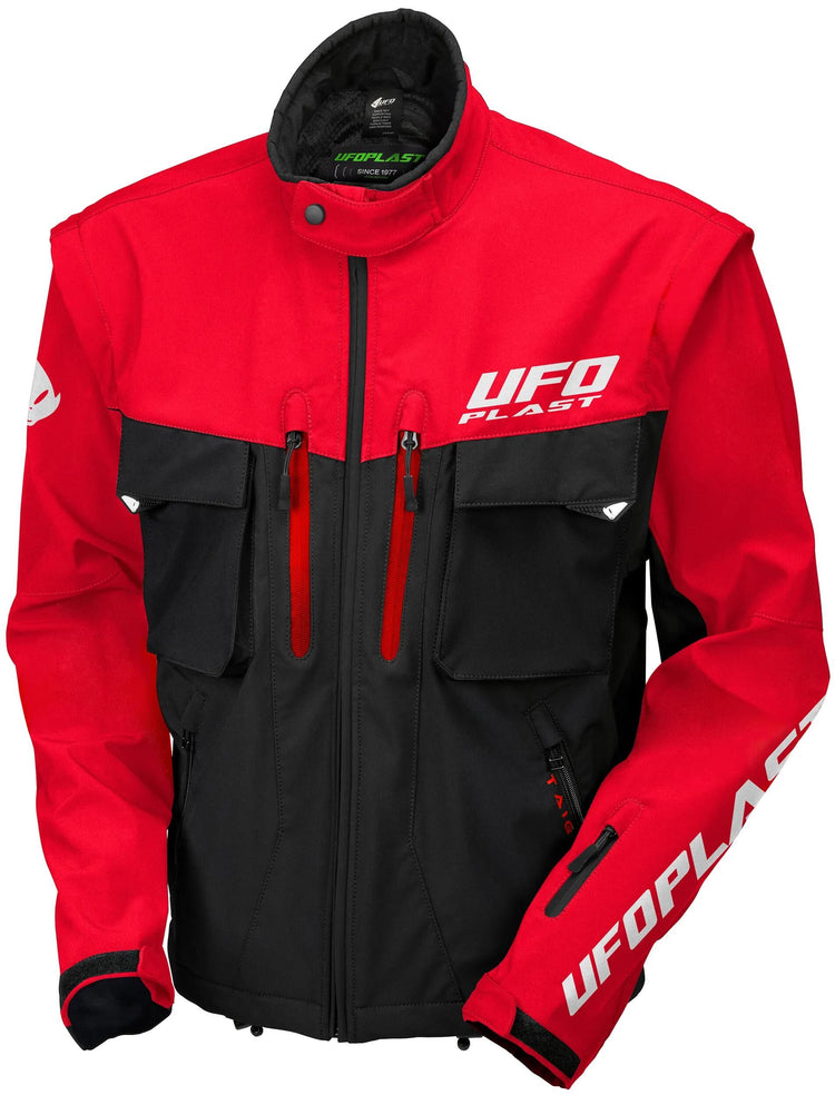 UFO Pinkeljacke Taiga Endurojacke UFO Schwarz Rot Gr. m