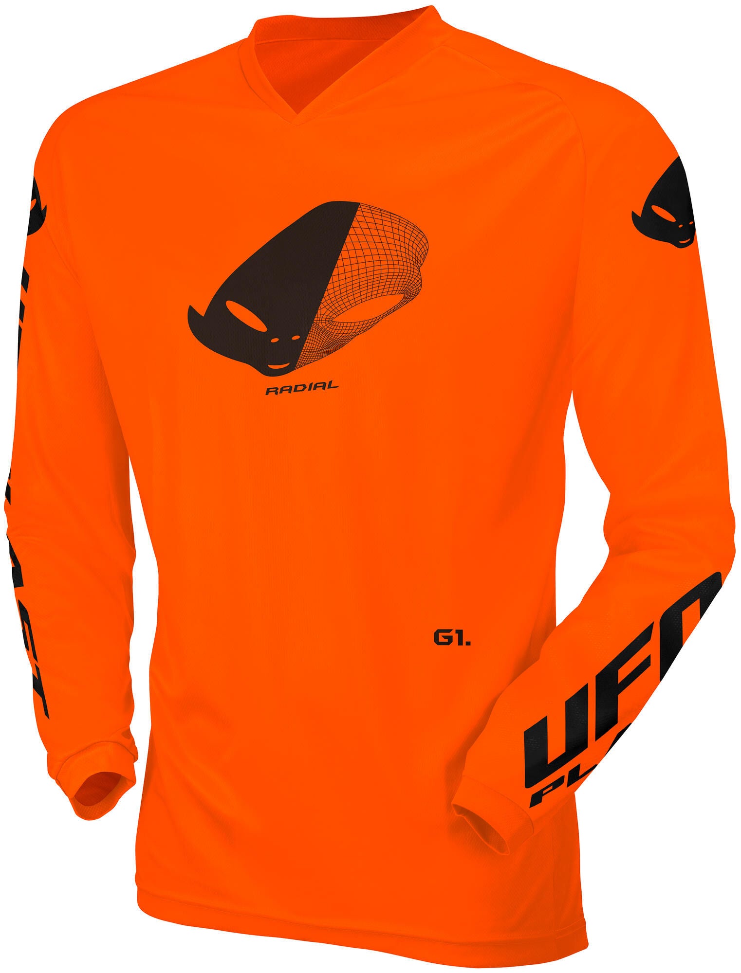 UFO Plast Jersey MX Radial Kindertrikot UFO Rad Neon Orange Größe XXS