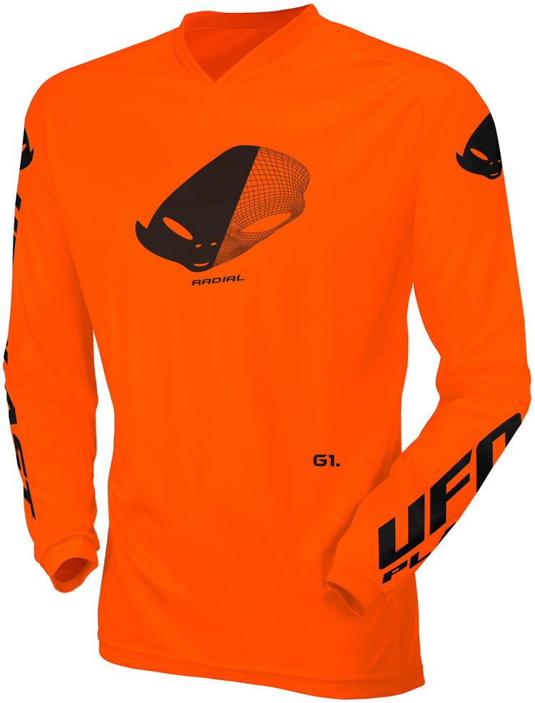 UFO Plast Jersey MX Radial Kindertrikot UFO Rad Neon Orange Größe XXS