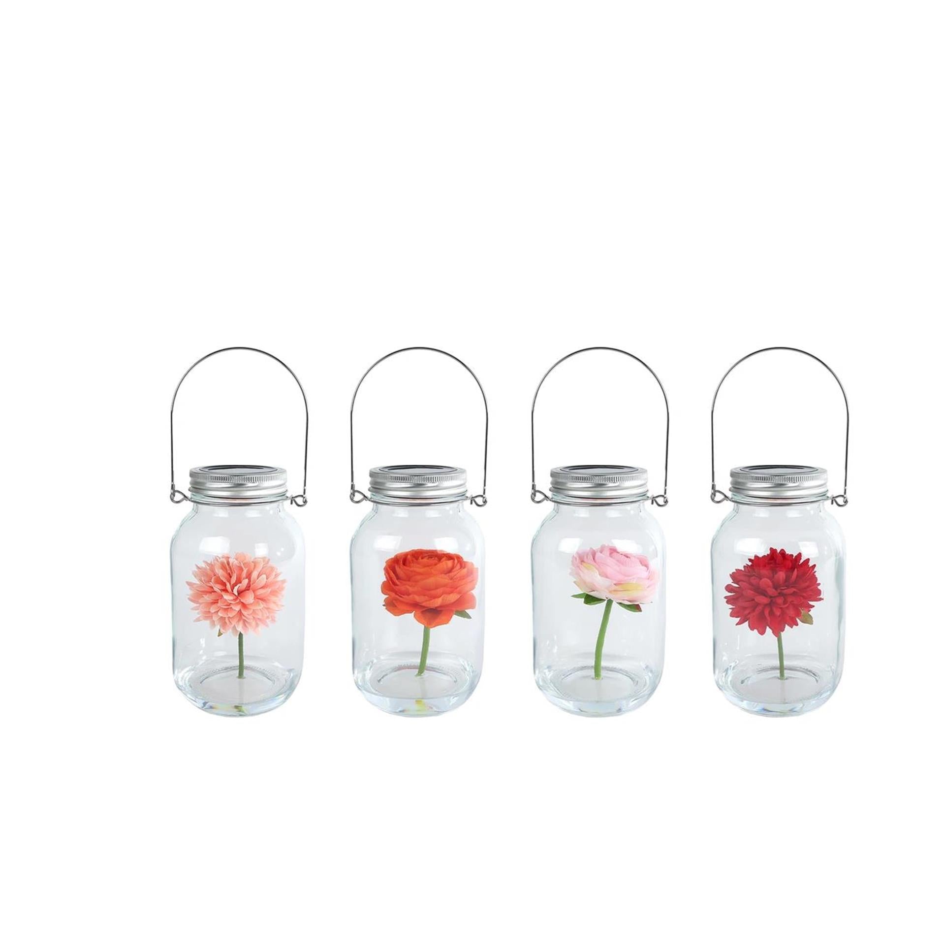 LED-Beleuchtung Blumen Glas 10x10x18cm
