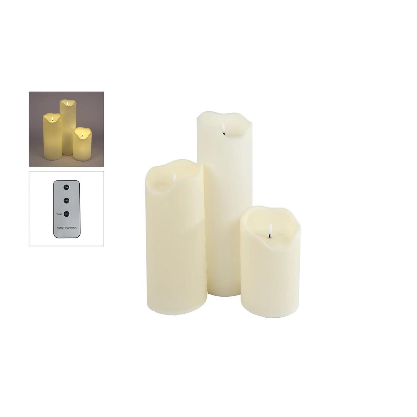Kerzenset LED 3-teilig Outdoor XL
