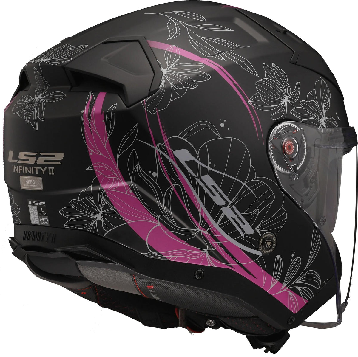 Ls2 Jethelm „of603 Infinity II Lotus“ Helm von 603 Infi. II Lotus XS schwarz rosa