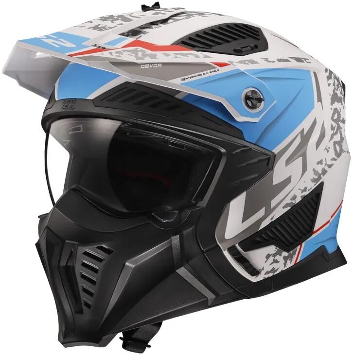Ls2 modularer Helm von 606 Drifter Devor Helm von 606 Drtifer Devor xxl weiß blau matt