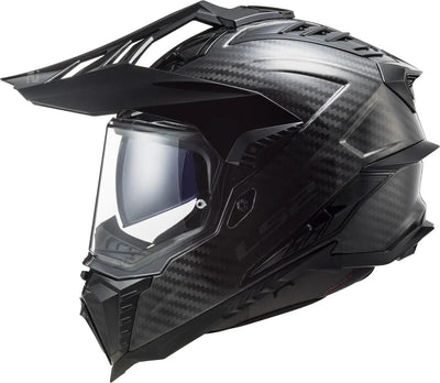Ls2 Enduro-Helm MX701 Explorer Carbon Solid, Material: lackiertes Carbon, Doppel-D-Verschluss Helm MX701 Exp.Car. einfarbig 3xl schwarz