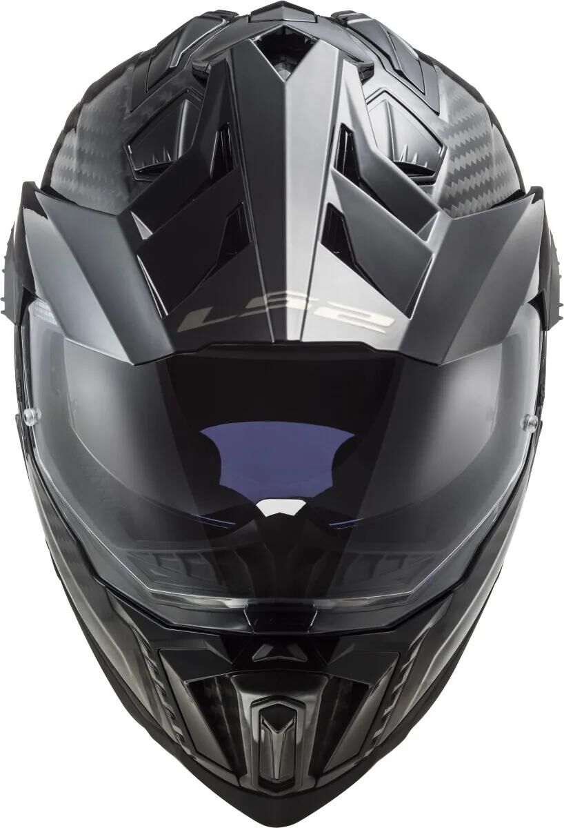 Ls2 Enduro-Helm MX701 Explorer Carbon Solid, Material: lackiertes Carbon, Doppel-D-Verschluss Helm MX701 Exp.Car. einfarbig l schwarz