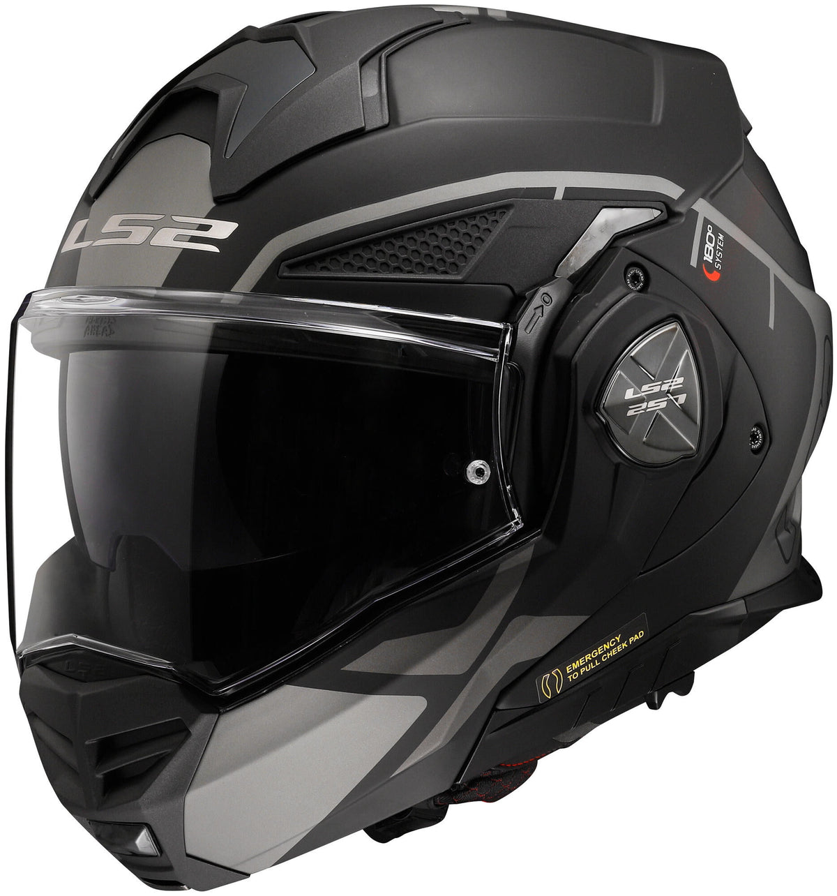 Ls2 Klapphelm FF901 Advant x Memetryk Helm FF901 Adv. x metrisch xs schwarz grau