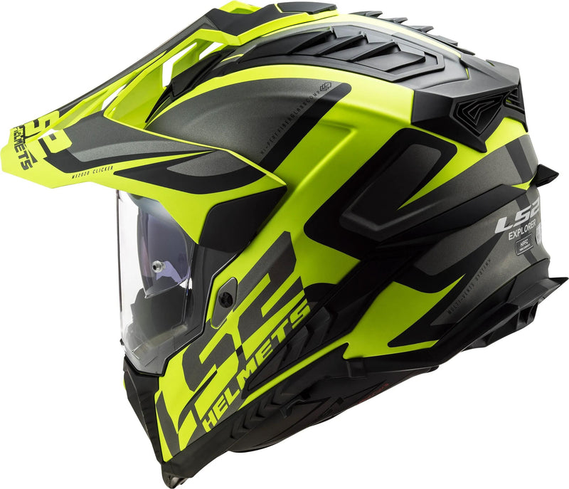 Ls2 Enduro-Helm MX701 Explorer Alter, abnehmbar und waschbar, Rettungswangenpolster, mikrometrischer Verschluss, abnehmbares Helmoberteil, Vorbereitung für Helmkommunikation, Pinlock 70 Maxvision™. Helm MX701 Explorer Alter M Bl. gelbmatt