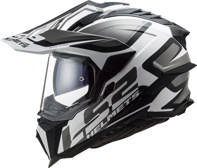 Ls2 Enduro-Helm MX701 Explorer Alter, abnehmbar und waschbar, Rettungswangenpolster, mikrometrischer Verschluss, abnehmbares Helmoberteil, Vorbereitung für Helmkommunikation, Pinlock 70 Maxvision™. Helm MX701 Explorer Alter M Bl. weiß matt