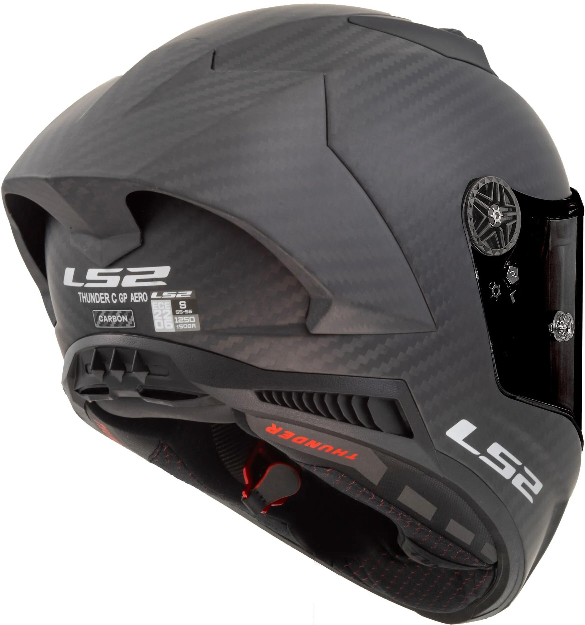 Ls2 Integralhelm FF805 Thunder Carbon GP Aero Helm Thunder GP AER Schwarz Matt Gr. xs