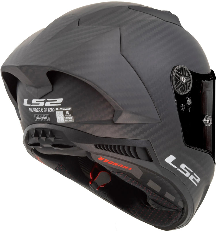 Ls2 Integralhelm „FF805 Thunder Carbon GP Aero“ Helm FF805 th.ca.gp Aero L Auto. schwarz matt