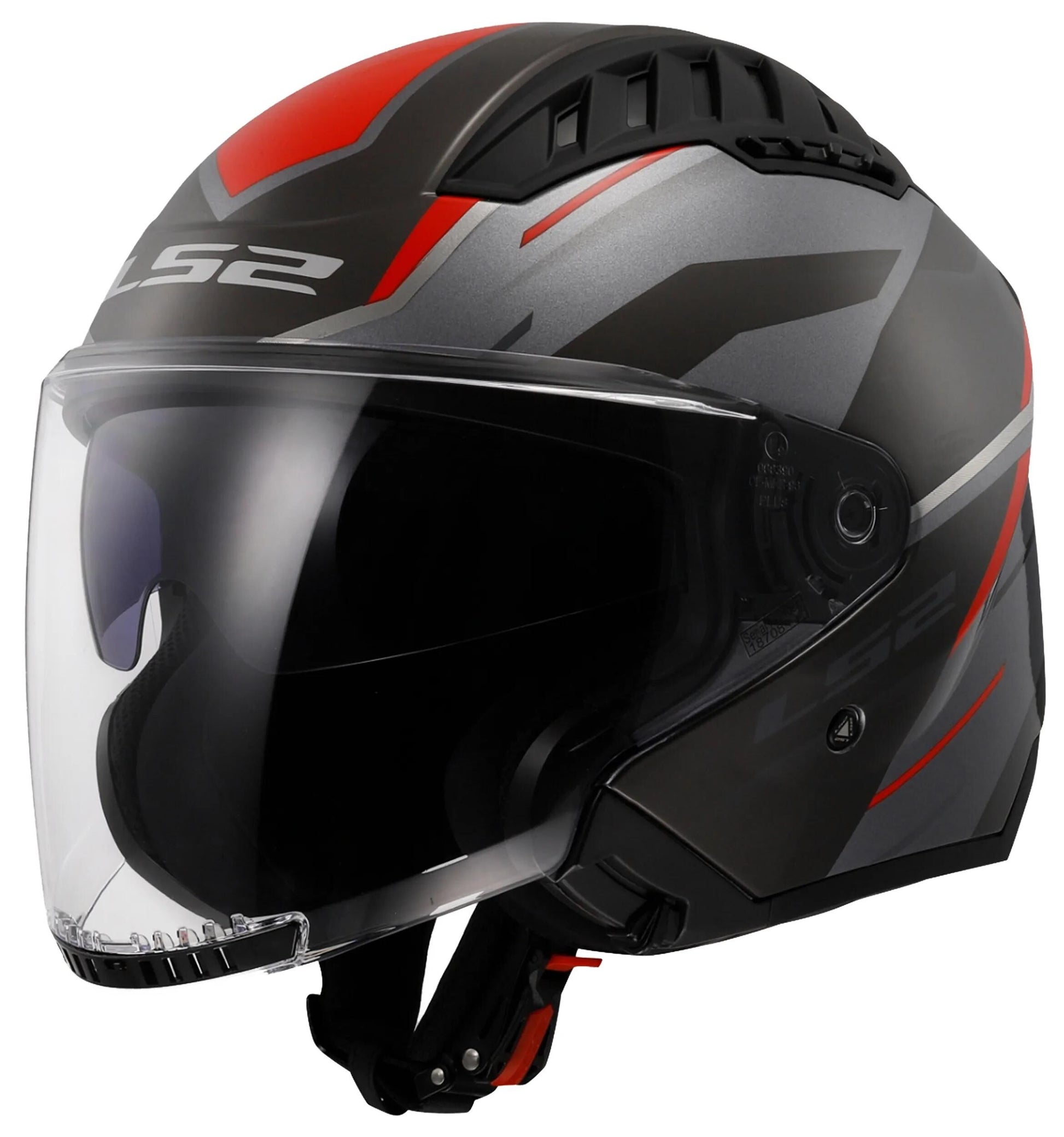 LS2 of600 Copter II Urbane Jethelm Helm of600 Copt. ii diston m bl grau rot