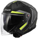 Ls2 of603 Infinity II Focus Jethelm Helm of603 Infi. ii foc. l schwarz gelb. grau