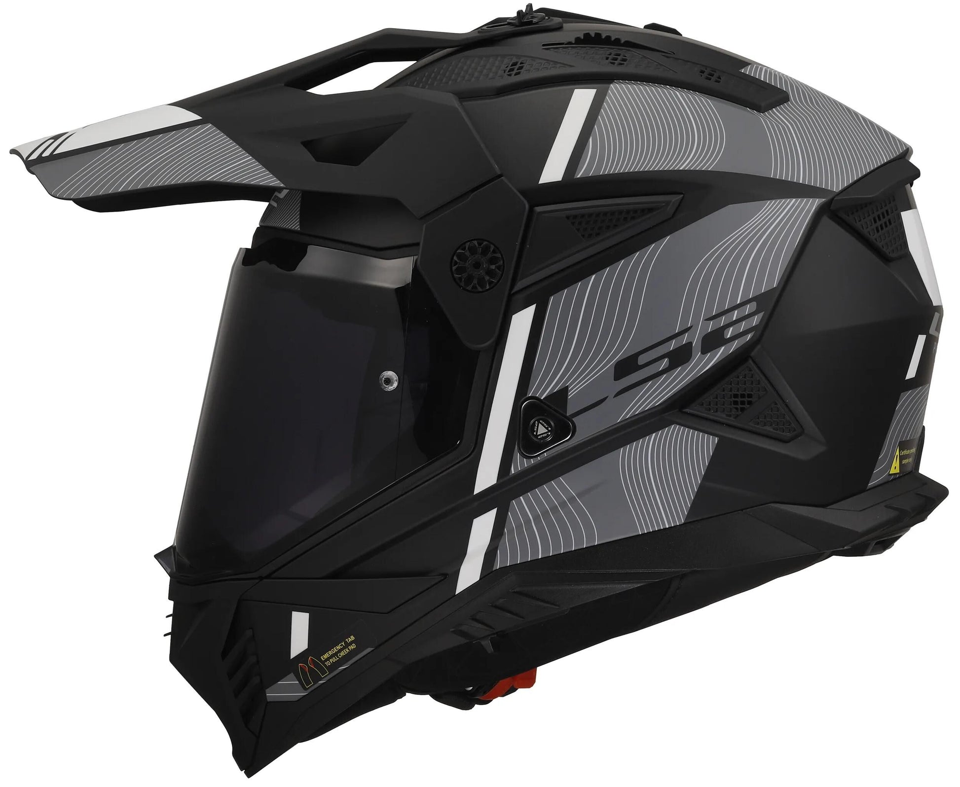 Ls2 Enduro-Helm MX702 Pioneer II Hill. Helm MX702 Pawn.II Hill S Bl. weiß matt
