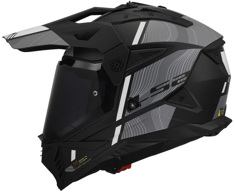 Ls2 Enduro-Helm MX702 Pioneer II Hill. Helm MX702 Pawn.II Hill S Bl. weiß matt