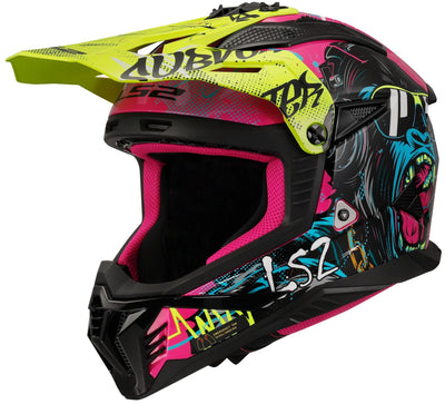 Ls2 Motocross-Helm MX708 Fast II Gorilla. Helm MX708 Fast II Gorilla XL Viol. yel.