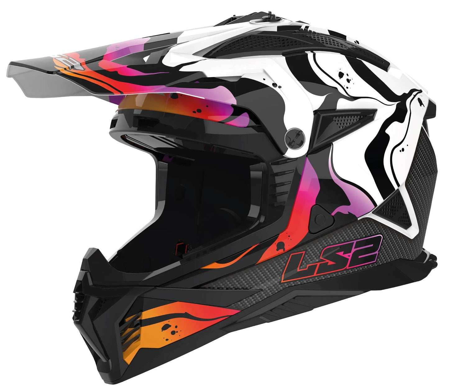 Ls2 Motocross-Helm MX708 Fast II Wash. Helm MX708 Fast II Wash XXL Bl. weiße Farbe.