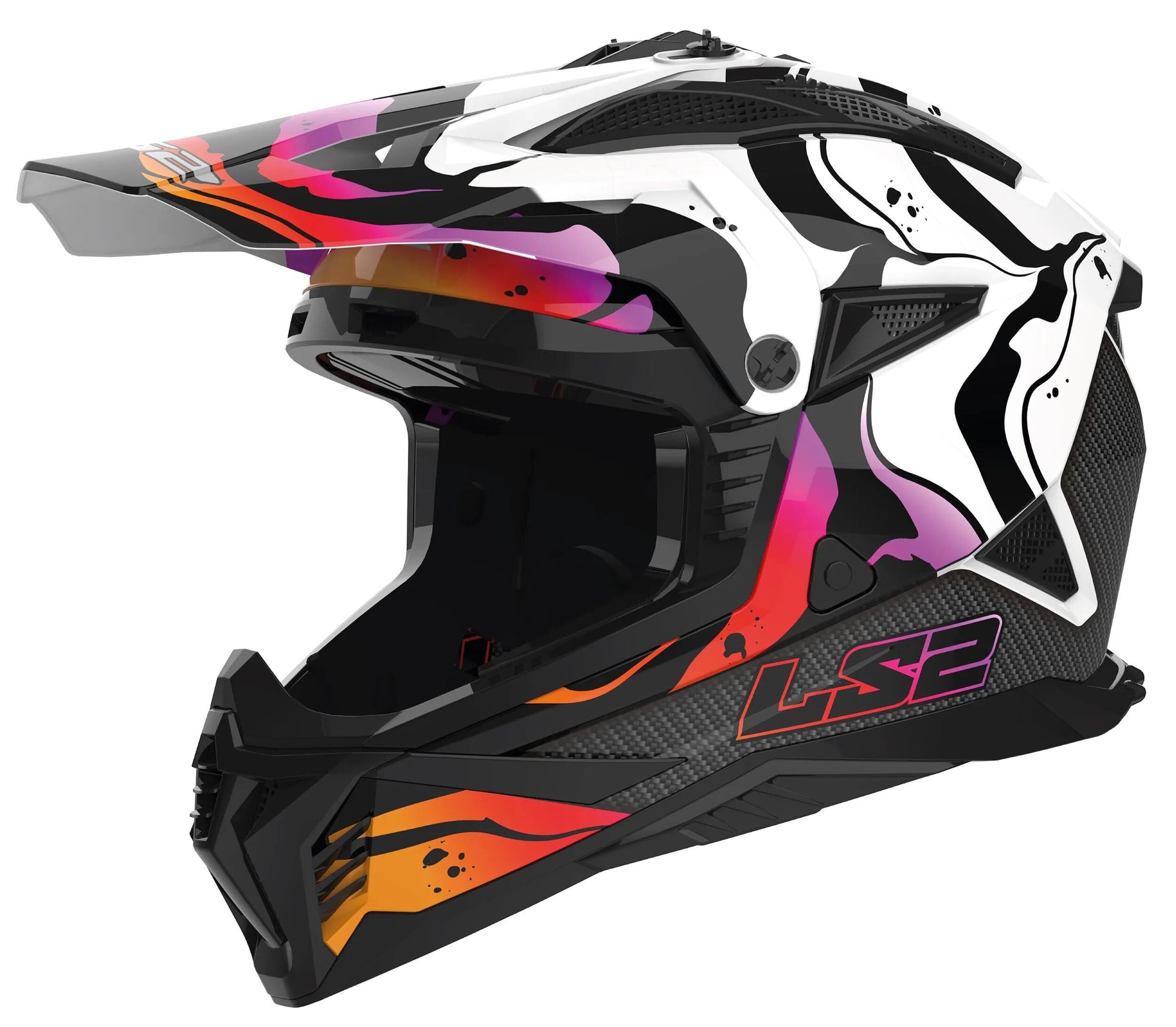 Ls2 Motocross-Helm MX708 Fast II Wash. Helm MX708 Fast II Wash XXL Bl. weiße Farbe.