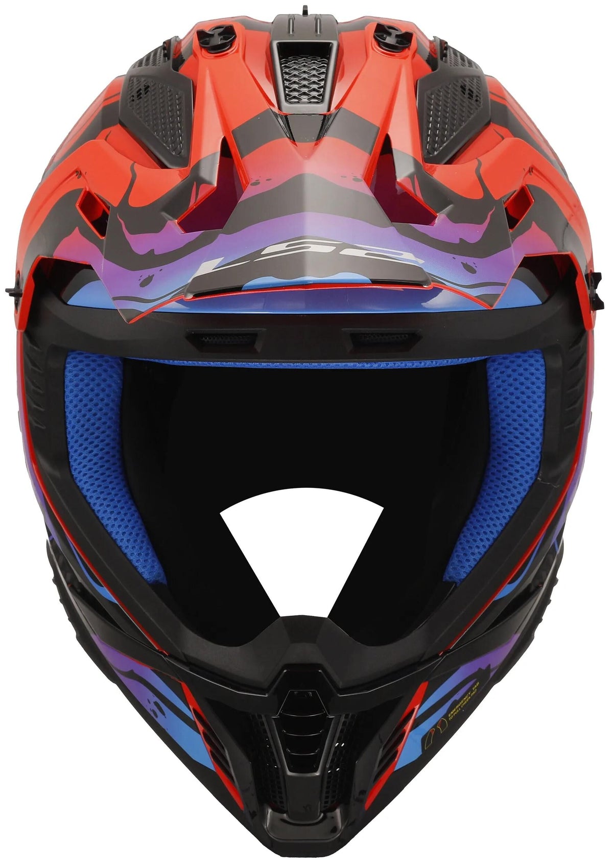 Ls2 Motocross-Helm MX708 Fast II Wash. Helm MX708 Fast II Wash XL Bl. rote Farbe.