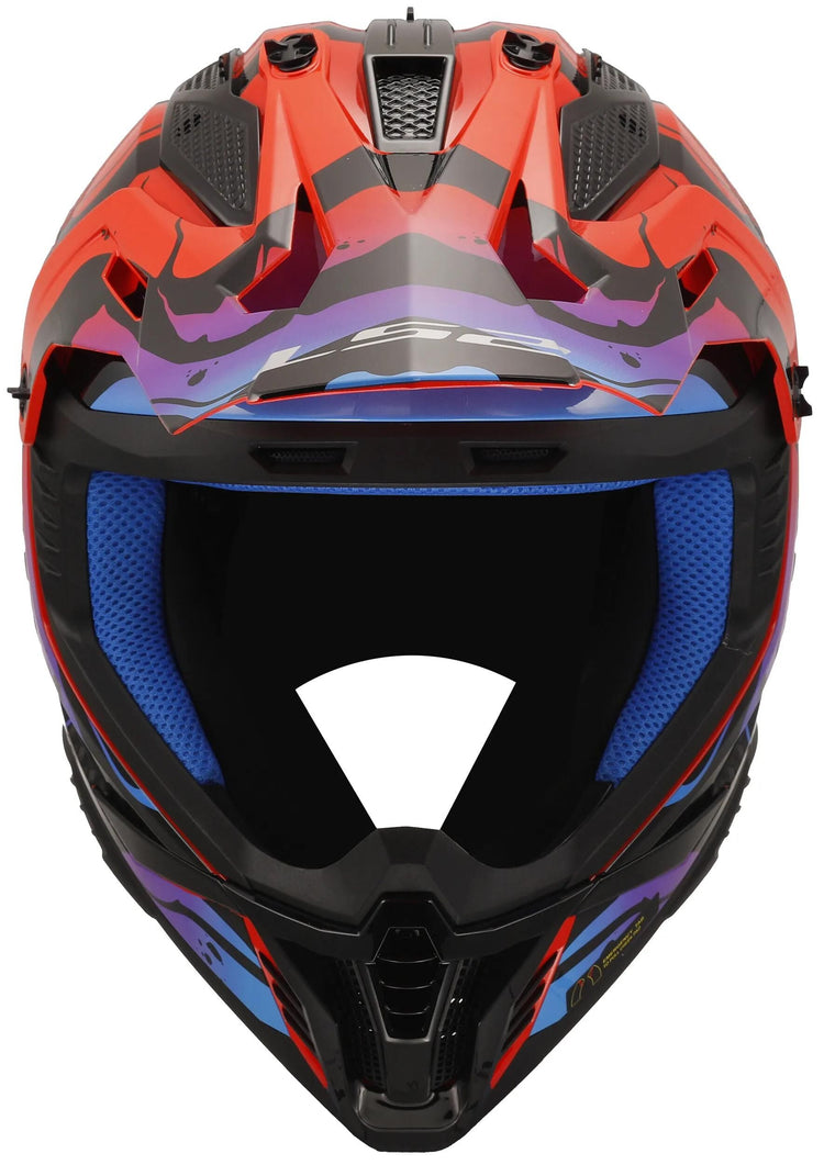 Ls2 Motocross-Helm MX708 Fast II Wash. Helm MX708 Fast II Wash XL Bl. rote Farbe.