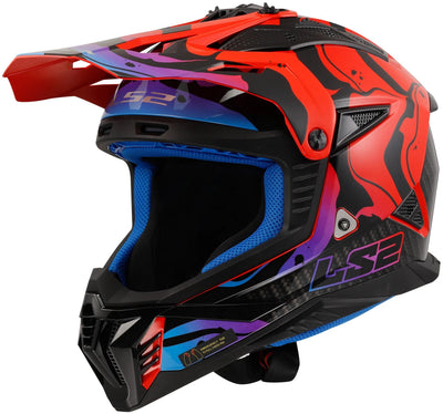 Ls2 Motocross-Helm MX708 Fast II Wash. Helm MX708 Fast II Wash XXL Bl. rote Farbe.