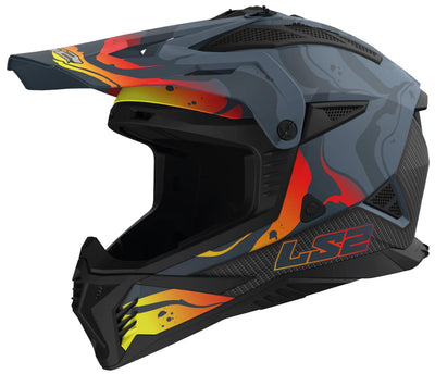 Ls2 Motocross-Helm MX708 Fast II Wash. Helm MX708 Fast II Wash XL Bl. graue Farbe.