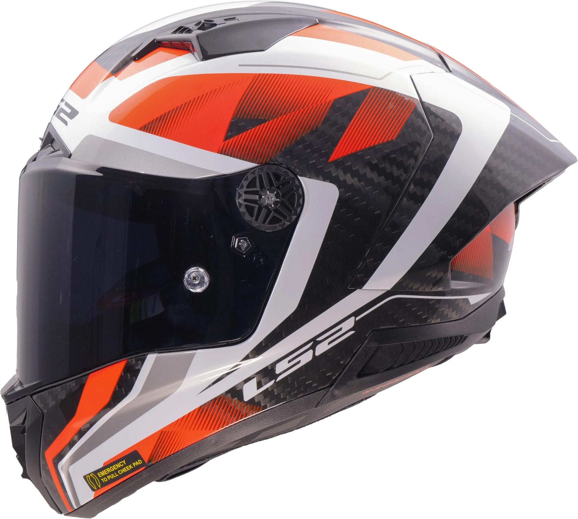 Ls2 Integralhelm FF805 Thunder Carbon GP Raute Helm FF805 Thunder GP Diamond White Red Gr.