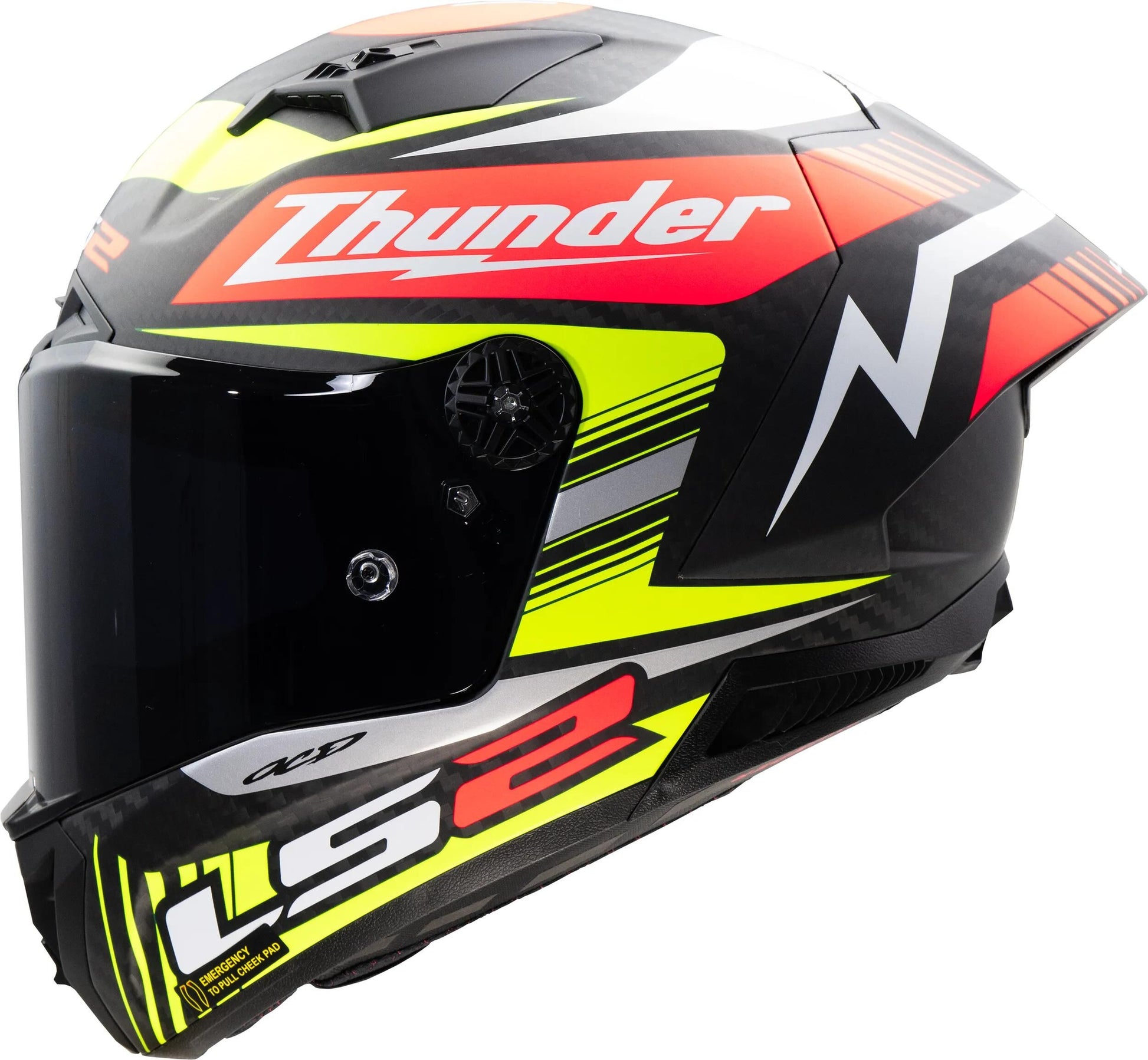 Ls2 Integralhelm FF805 Thunder Carbon GP Aero Replica schwarz. Helm FF805 Thunder GP Aero rep.schwarz l