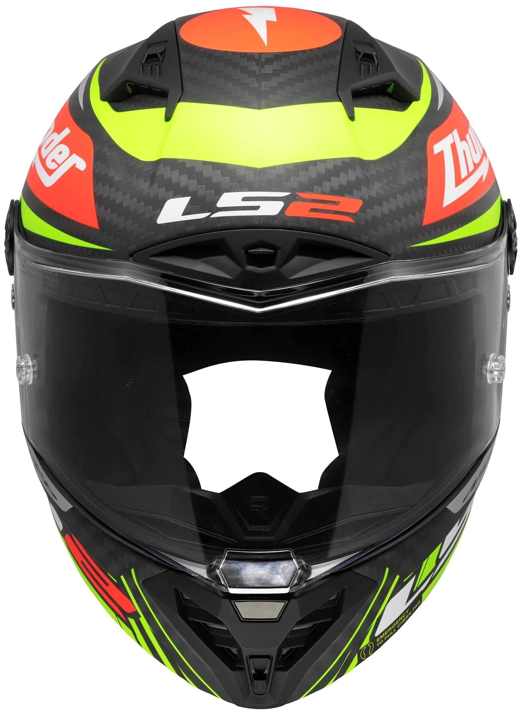 Ls2 Integralhelm FF805 Thunder Carbon GP Aero Replica schwarz. Helm FF805 Thunder GP Aero rep.schwarz l