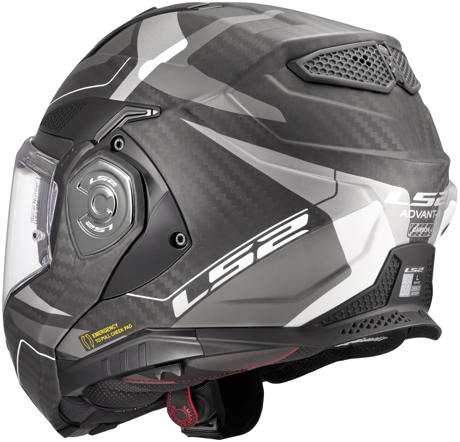 Ls2 Klapphelm FF901 Advant x Carbon Horizon. Helm ff901 advant x carb.hor.3xl bl sil-gr
