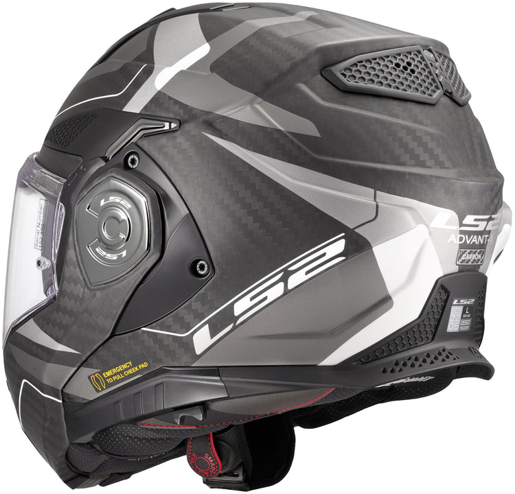 Ls2 Klapphelm FF901 Advant x Carbon Horizon. Helm ff901 advant x carb.hor.3xl bl sil-gr
