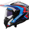 Ls2 Enduro-Helm MX701 Explorer Carbon Frontier II, interne Sonnenblende, abnehmbar, waschbar, hypoallergen und atmungsaktiv, verstärkter Kinnriemen, Rettungswangenpolster, Doppel-D-Futter Helm MX701 Expl. car.fr.ii s ws blau bl