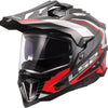 Ls2 Enduro-Helm MX701 Explorer Carbon Frontier II, interne Sonnenblende, abnehmbar, waschbar, hypoallergen und atmungsaktiv, verstärkter Kinnriemen, Rettungswangenpolster, Doppel-D-Futter Helm MX701 Expl. car.fr.ii m rot schwarz