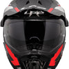 Ls2 Enduro-Helm MX701 Explorer Carbon Frontier II, interne Sonnenblende, abnehmbar, waschbar, hypoallergen und atmungsaktiv, verstärkter Kinnriemen, Rettungswangenpolster, Doppel-D-Futter Helm MX701 Expl. car.fr.ii l rot schwarz