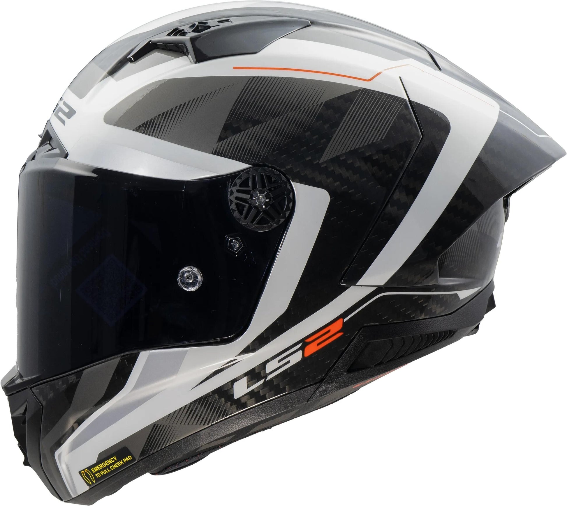 Ls2 Integralhelm FF805 Thunder Carbon GP Diamond Helm FF805 Thunder GP Raute S Weiß Grau