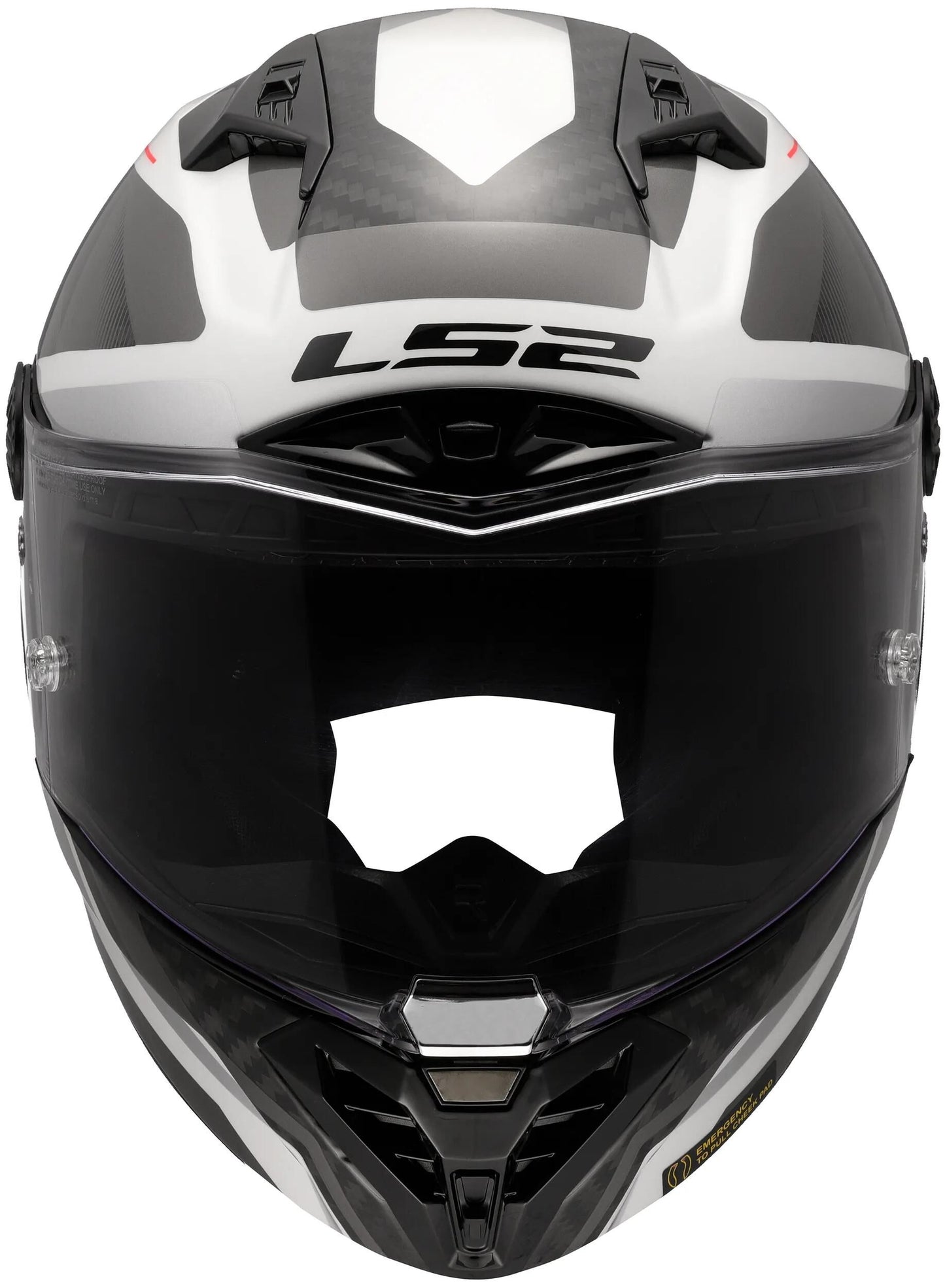 Ls2 Integralhelm FF805 Thunder Carbon GP Diamond Helm FF805 Thunder GP Raute S Weiß Grau