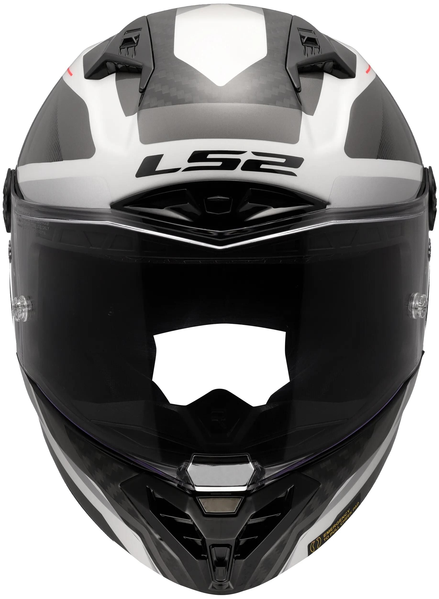 Ls2 Integralhelm FF805 Thunder Carbon GP Diamond Helm FF805 Thunder GP Raute S Weiß Grau