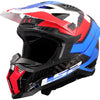 Ls2 Motocross-Helm MX703 x-force galuo, atmungsaktiv und hypoallergen. Helm X-Force Galuo weiß rot blau gr. m
