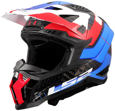 Ls2 Motocross-Helm MX703 x-force galuo, atmungsaktiv und hypoallergen. Helm X-Force Galuo weiß rot blau gr. xxl
