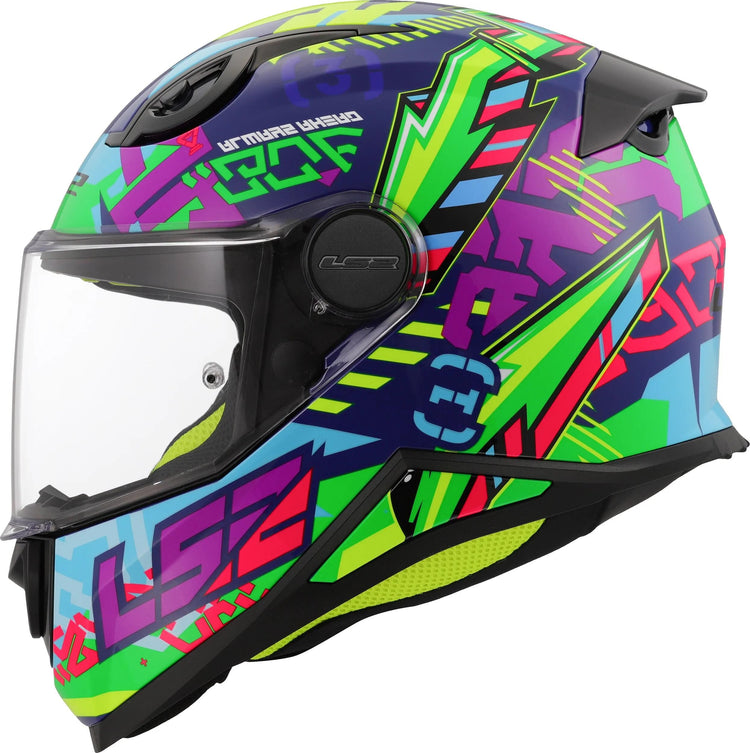 Ls2 Kinder-Integralhelm FF812 Kid Svent. Helm Kind FF812 Sven Blau Grün Gr. l