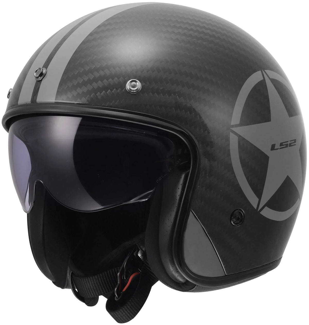 Ls2 Jethelm Of601 Bob II Carbon Star Helm Of601 Bob II Carbon Star Grau Gr. l