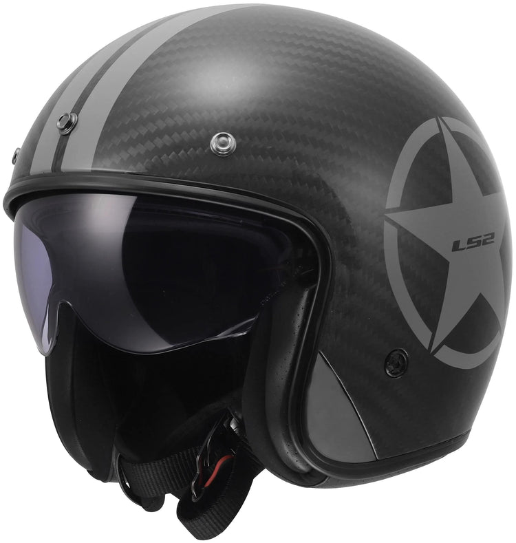 Ls2 Jethelm Of601 Bob II Carbon Star Helm Of601 Bob II Carbon Star Grau Gr. l