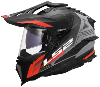 Ls2 Enduro-Helm MX701 Explorer Hexa Helm MX701 Explorer Hex mattschwarz rot grau
