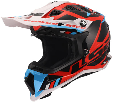 Ls2 Motocross-Helm MX700 Subverter Evo II Stomp Helm MX700 Subverte Stomp Weiß Blau Rot XL