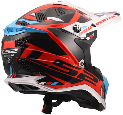 Ls2 Motocross-Helm MX700 Subverter Evo II Stomp Helm MX700 Subverte Stomp Weiß Blau Rot XL
