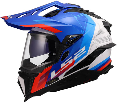 Ls2 Enduro-Helm MX701 Explorer Hexa Helm MX701 Explorer Hexa weiß blau rot l
