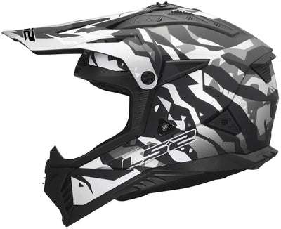 Ls2 Motocross-Helm MX708 Fast II Grotesk Helm MX708 Fast II Grotesque mattschwarz grau
