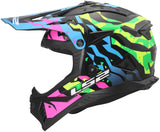 Ls2 Motocross-Helm MX708 Fast II Grotesk Helm MX708 Fast II Grotesque Bl Pink Grün S - afbeelding 2