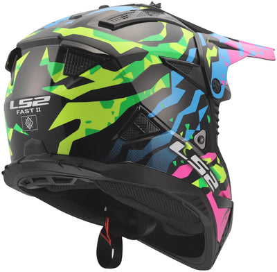 Ls2 Motocross-Helm MX708 Fast II Grotesk Helm MX708 Fast II Grotesque Bl Pink Grün m